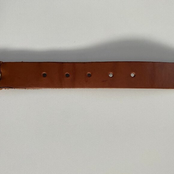 Danier Cognac Leather and Chainmail Hexagon Belt 32"-35" - Picture 3 of 6